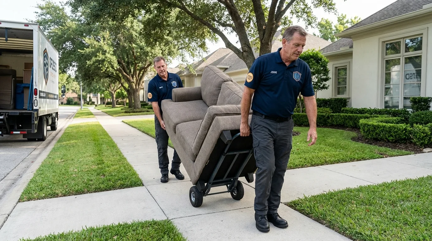 Local residential moving crew loading furniture in Rio Grande City, TX